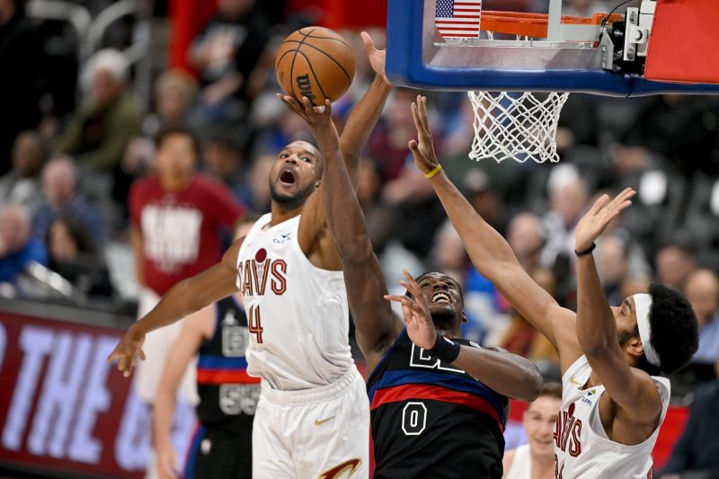 Pistons rally to beat Cavaliers in OT in game interrupted by horn malfunction